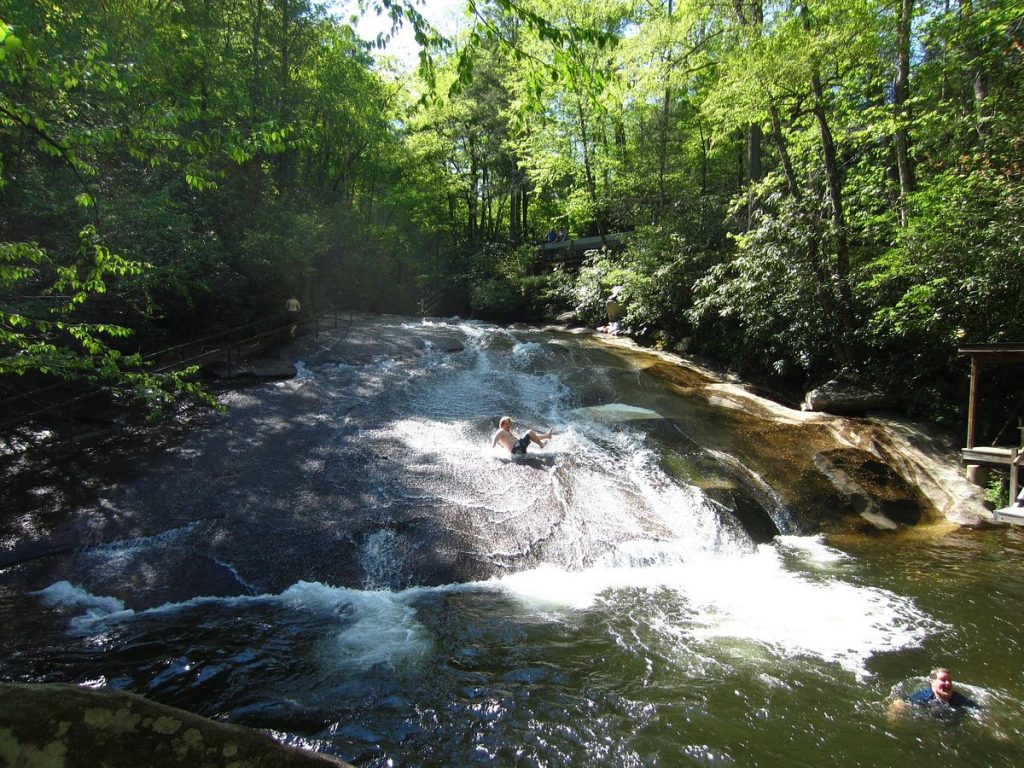 sliding rock Pisgah National Forest