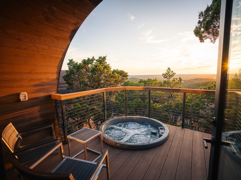 spyglass deck with hot tub