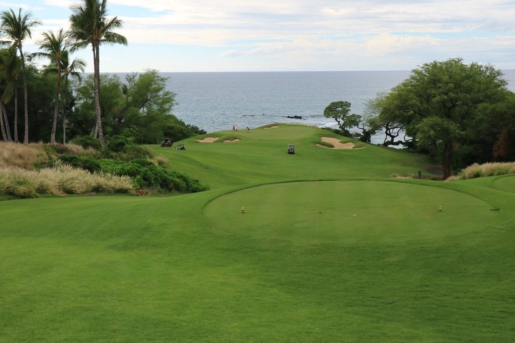 golf course with ocean view