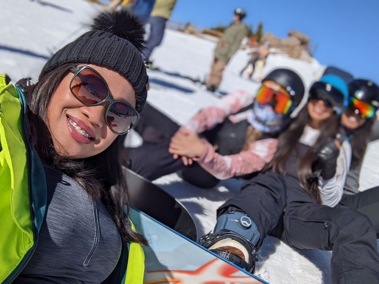 Snowboarders at Mammoth Mountain Mammoth Lakes California Ski Resort