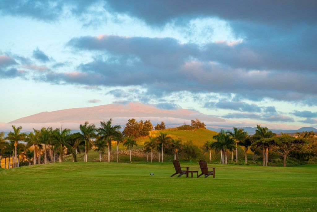 Makani Golf Club sunset; hawaii big island golf courses