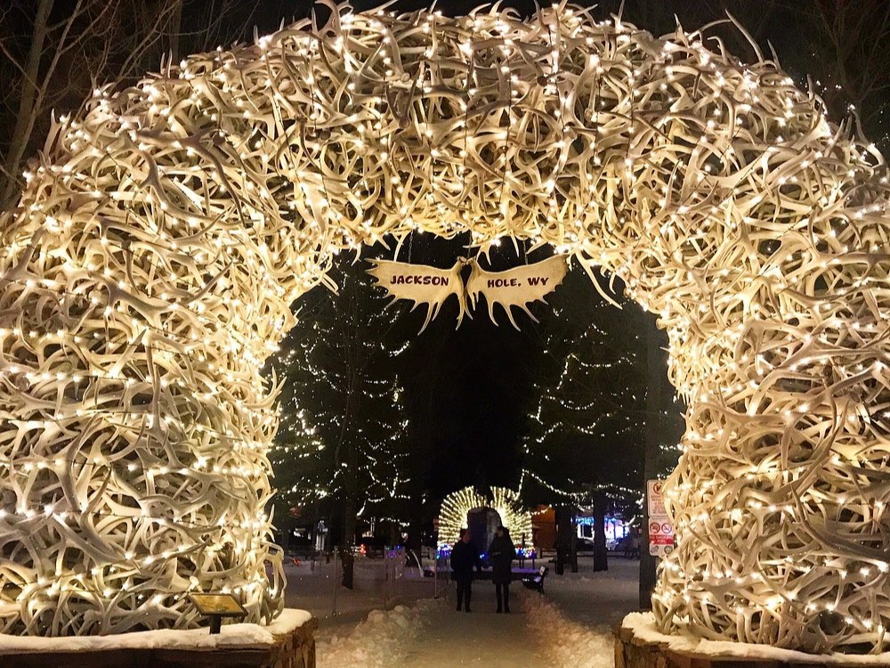 antler arch in downtown 