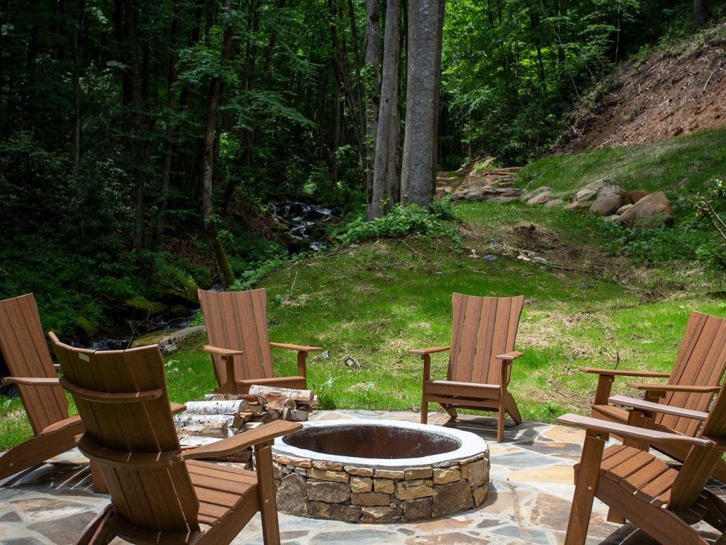 fire pit at north carolina mountains cabins