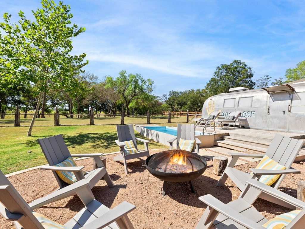 fire pit at camp comfort house