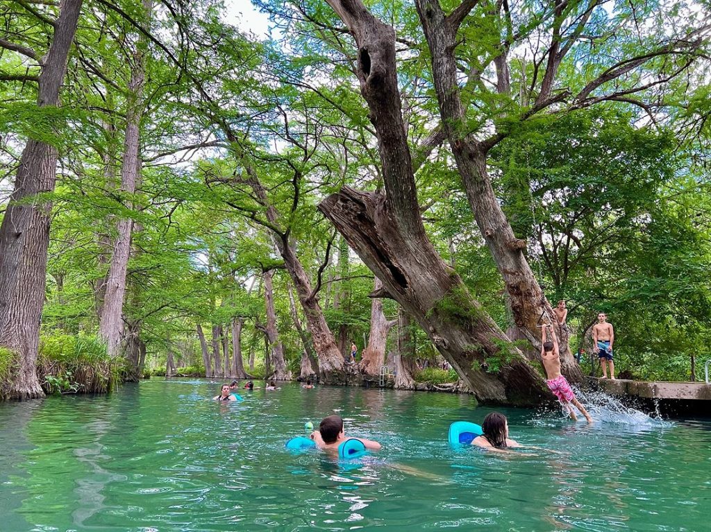 Blue Hole Regional Park people swimming