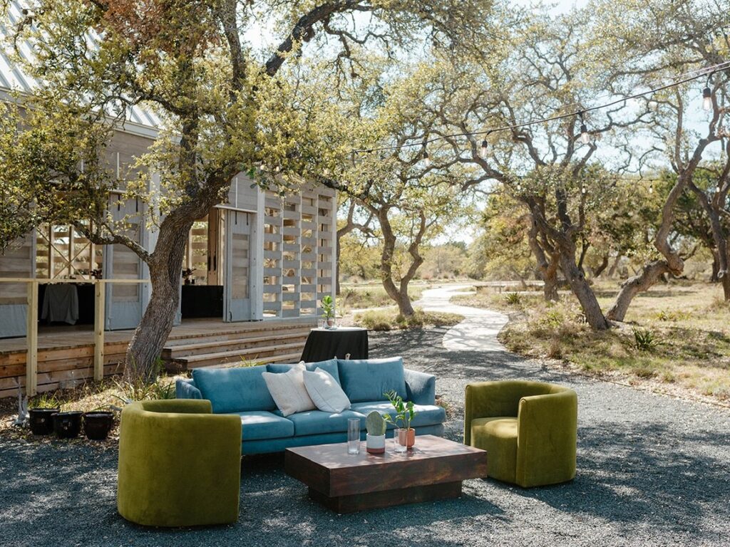 Cedars Ranch outdoor lounge area