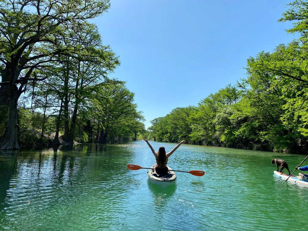 canoeing at garner state park frio river