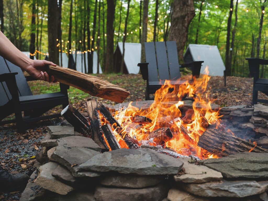 fire pit by a-frames