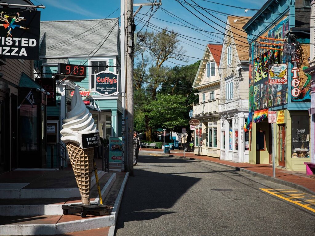 Downtown Provincetown; weekend getaways from boston