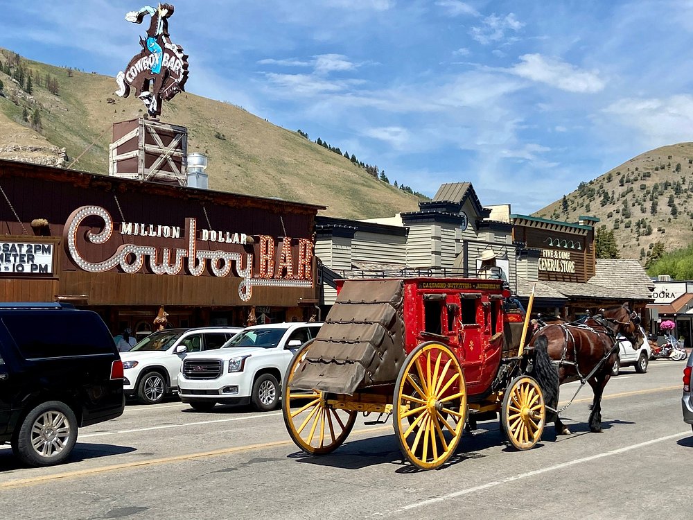 horse drawn carriage and cowboy bar